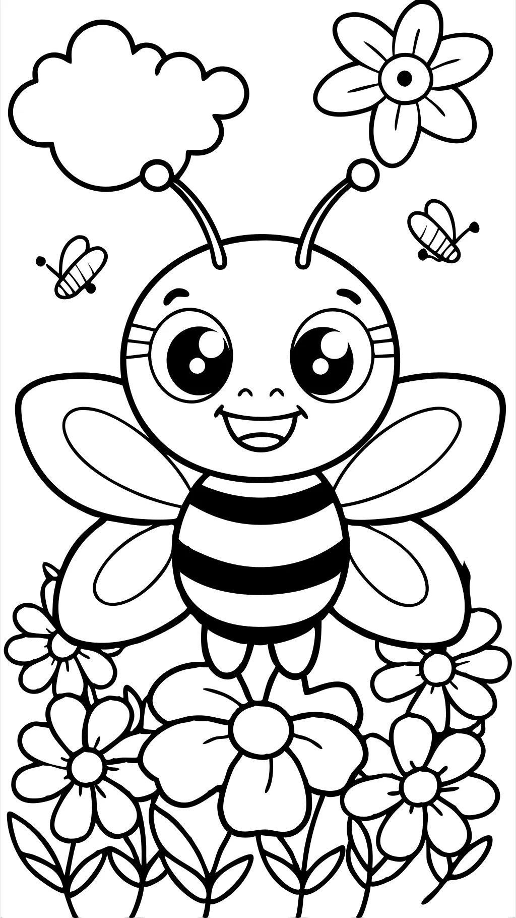 cute bee coloring page